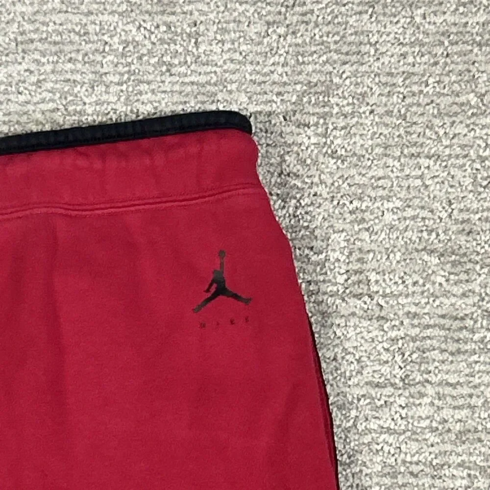 Nike Jordan SweatPants Mens Large Red Jumpman Fleece Joggers Hibiscus DJ0260-652